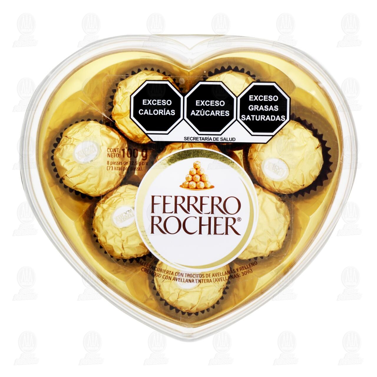 Galleta Cubierta con Trocitos de Avellanas y Relleno Cremoso Ferrero Rocher, 8 pzas. 100 gr. image number 0