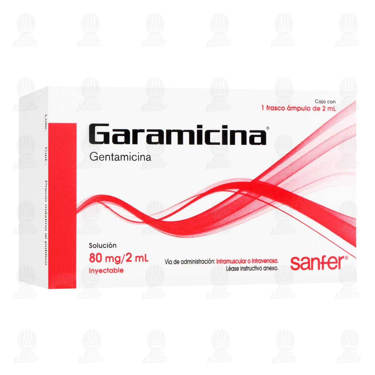 Imagen para Garamicina 80mg/2ml Solución Inyectable, Ámpula de 2 ml.