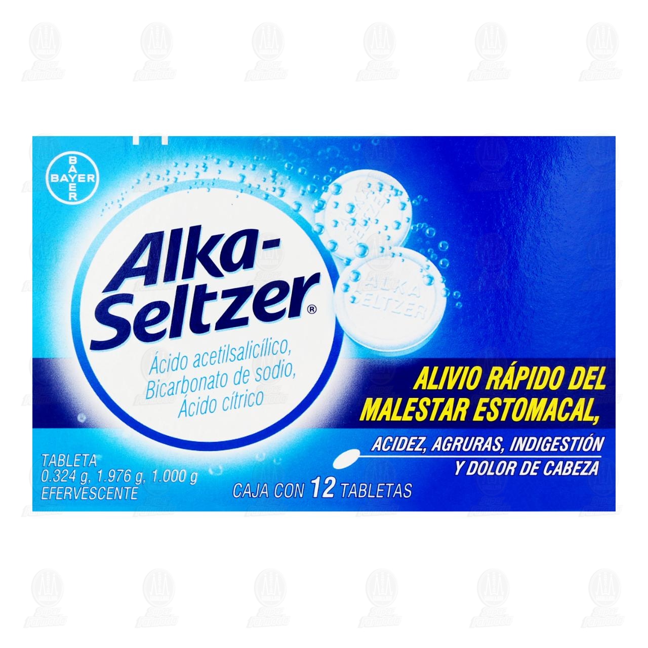 Alka-Seltzer Alivio del Malestar Estomacal y Dolor de Cabeza, 12 Tabletas Efervescentes. image number 1