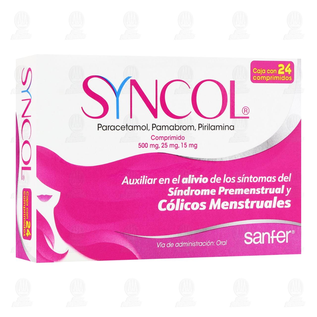 Syncol 500mg/25mg/15mg, 24 comprimidos. image number 0
