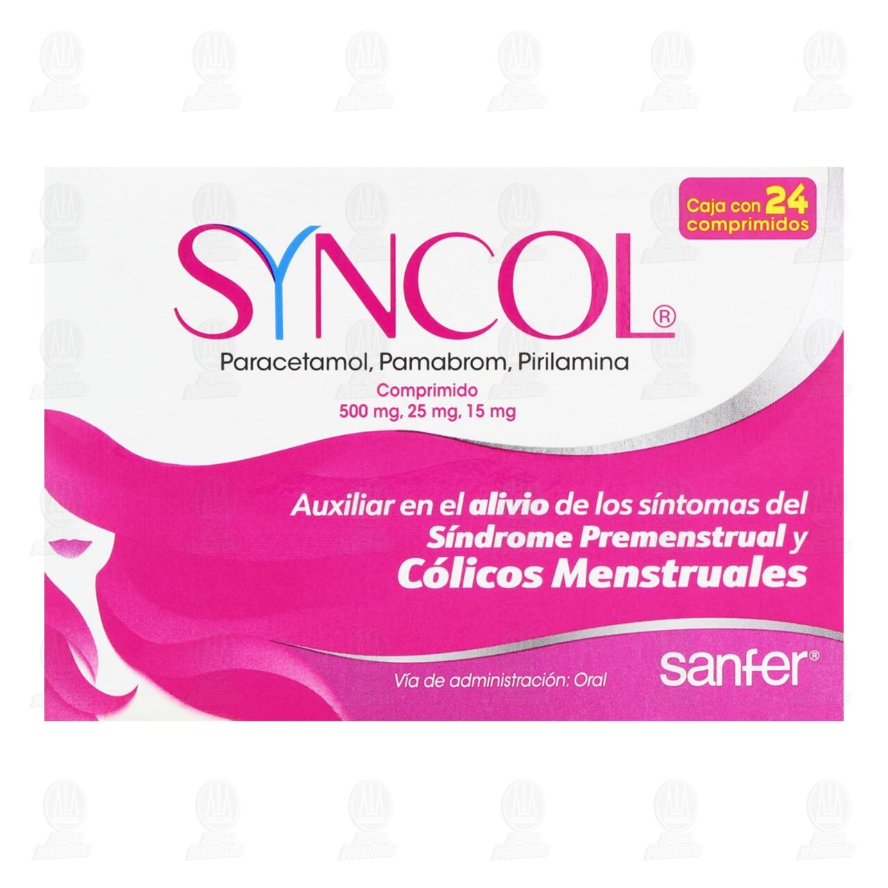 Syncol 500mg/25mg/15mg, 24 comprimidos. image number 1