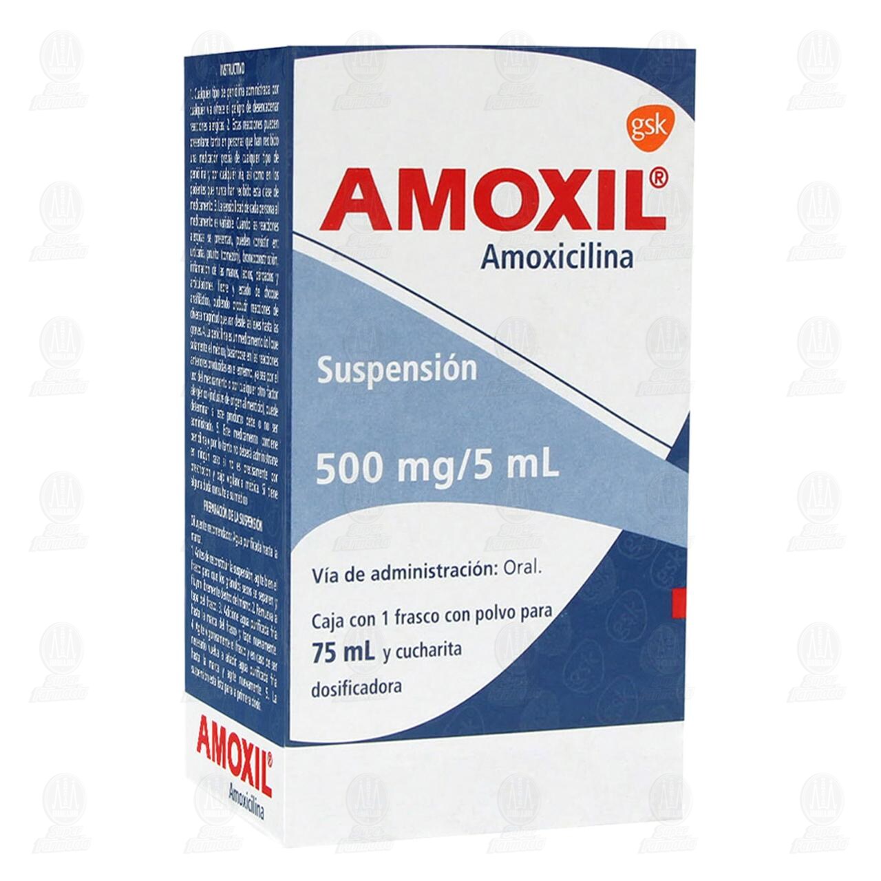 Amoxil Suspensi&oacute;n 500mg/5ml, 75 ml. image number 0