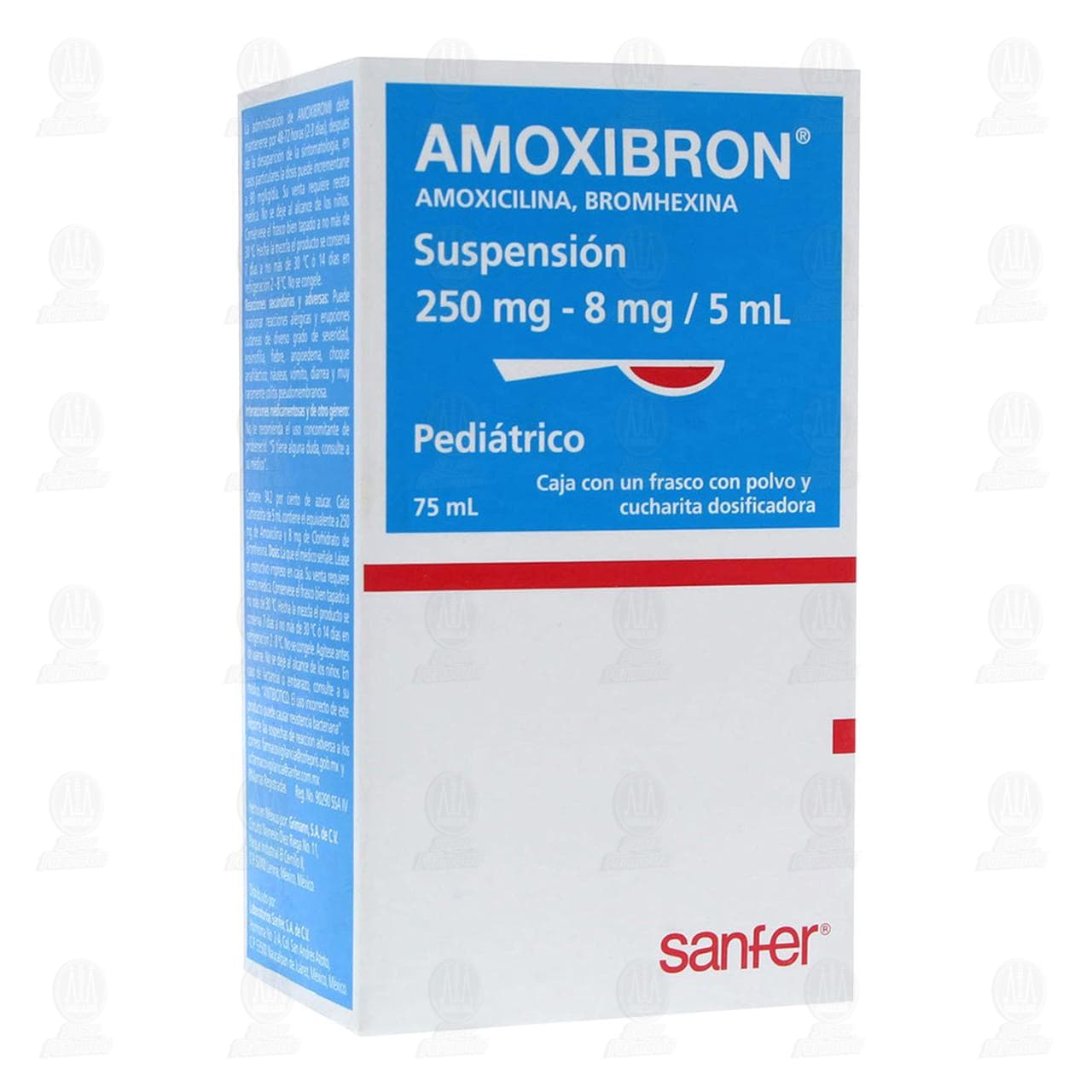 Amoxibron Suspensi&oacute;n Pedi&aacute;trico 250mg/8mg/5ml, 75ml. image number 0