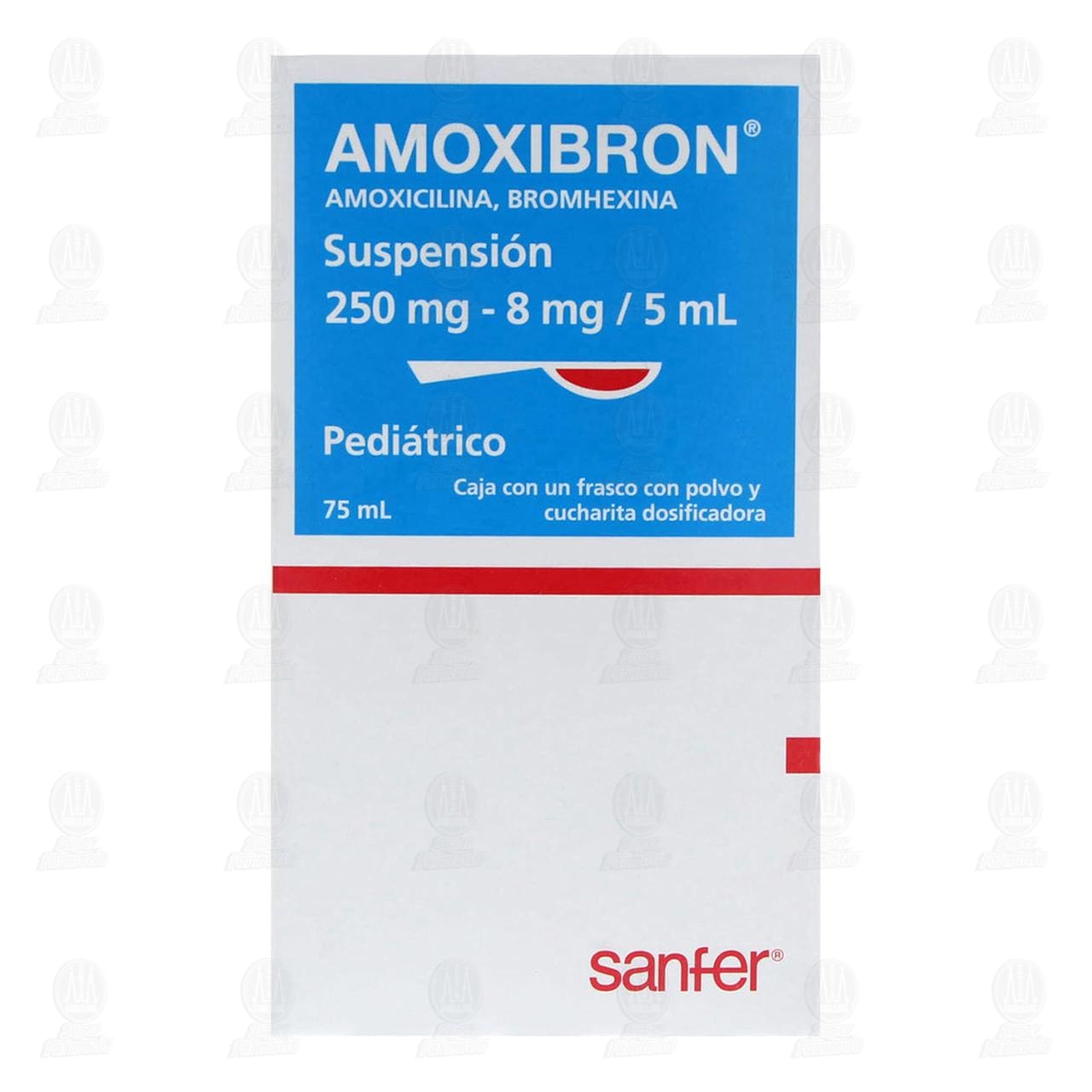 Amoxibron Suspensi&oacute;n Pedi&aacute;trico 250mg/8mg/5ml, 75ml. image number 1