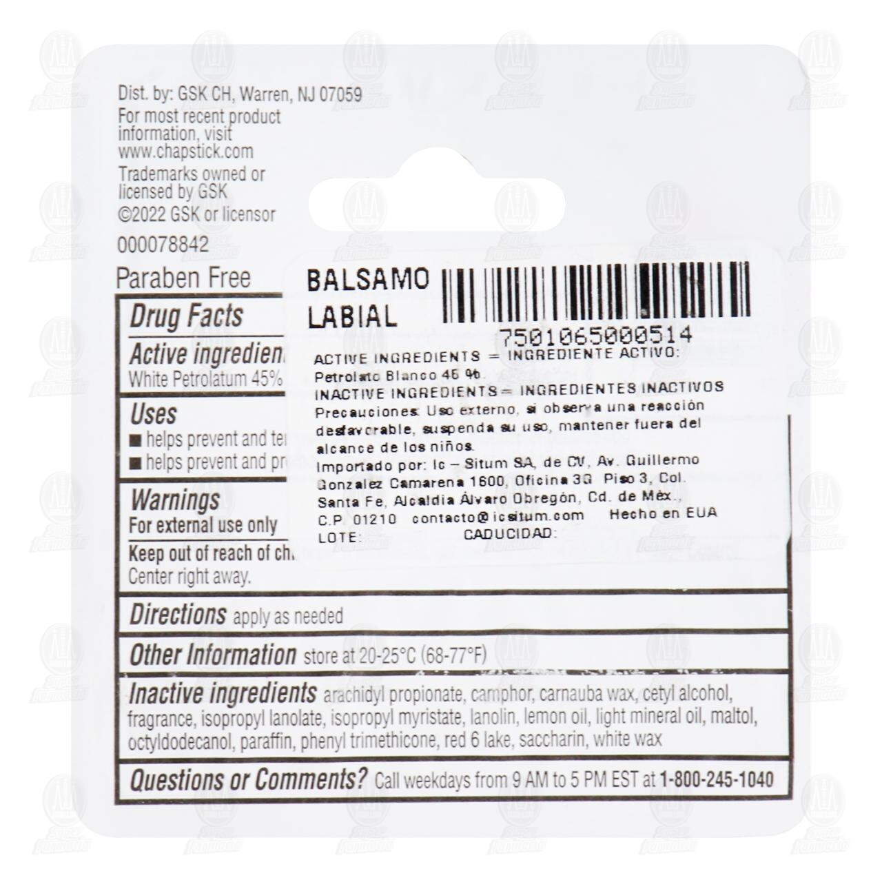 B&aacute;lsamo Labial ChapStick Sabor  Fresa, 4 gr. image number 1