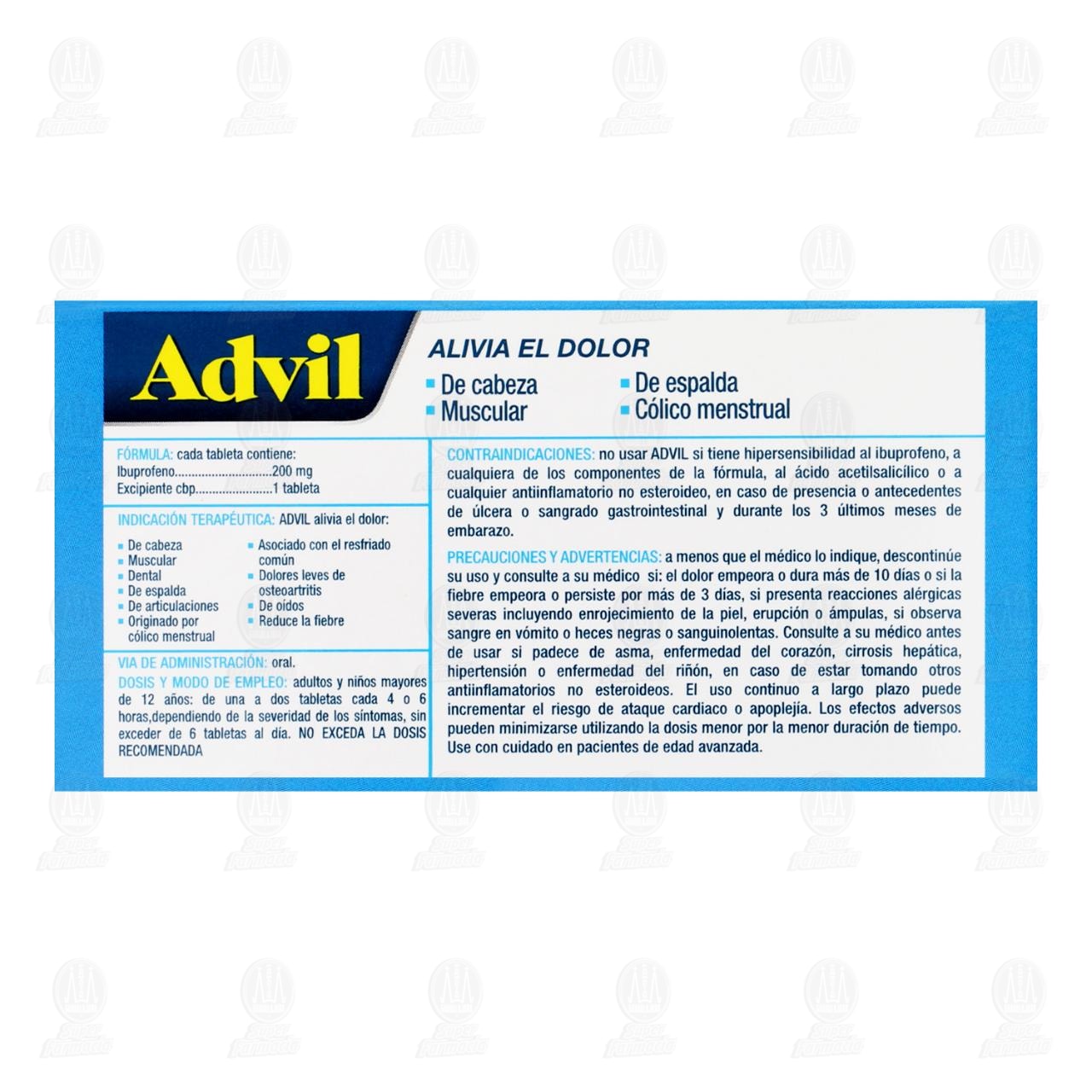 Advil Analg&eacute;sico 200 mg, 100 Tabletas. image number 2