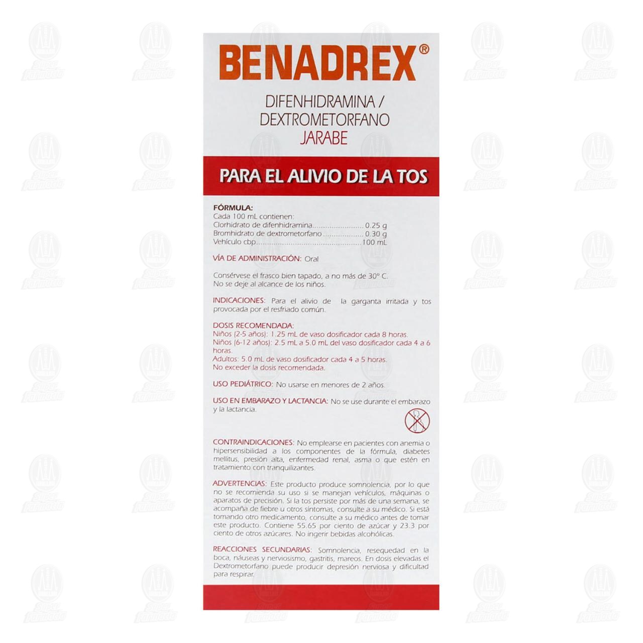 Antitusivo Benadrex Jarabe, 150 ml. image number 2
