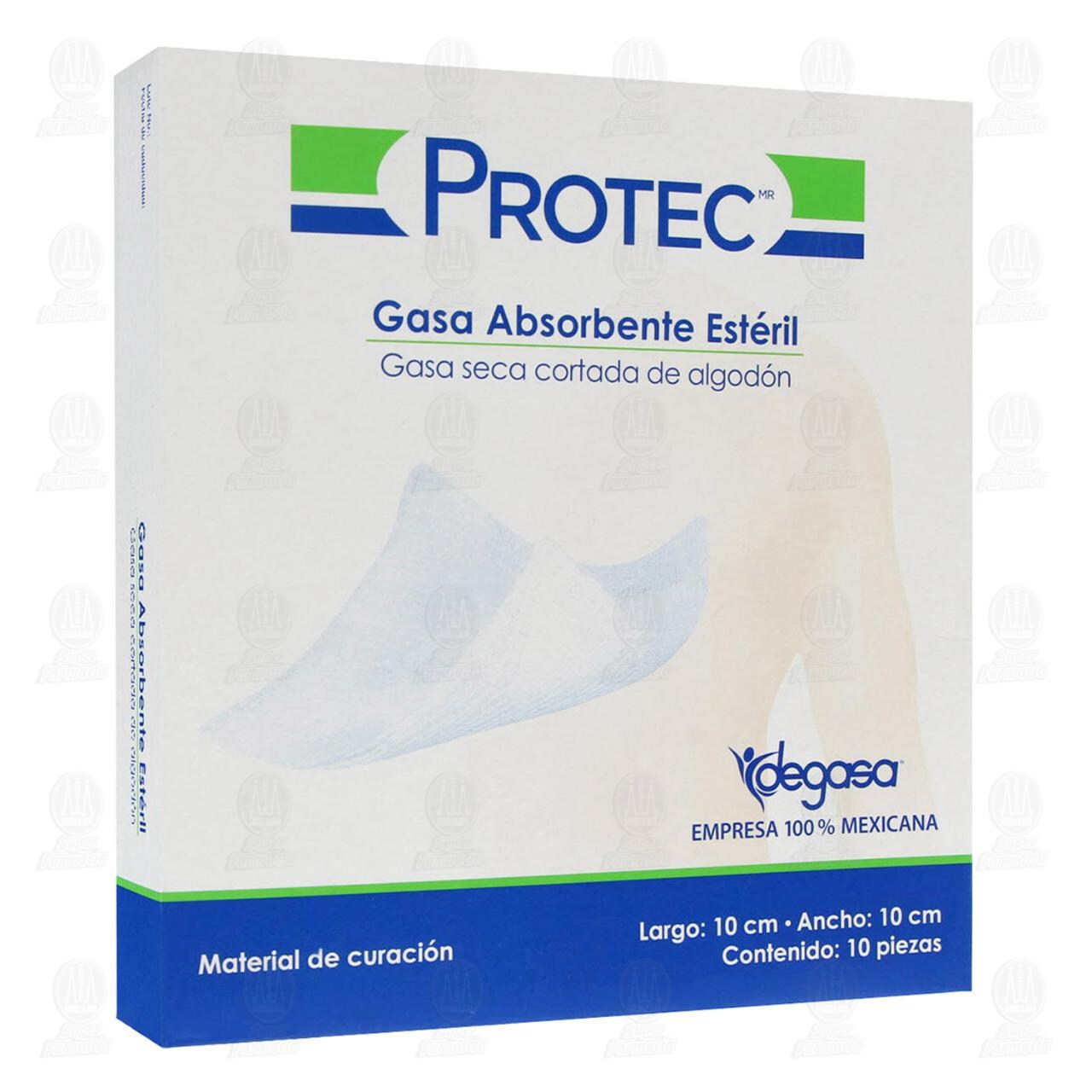 Gasa Absorbente Estéril Protec 10cm x 10cm, 10 pzas. image number 0