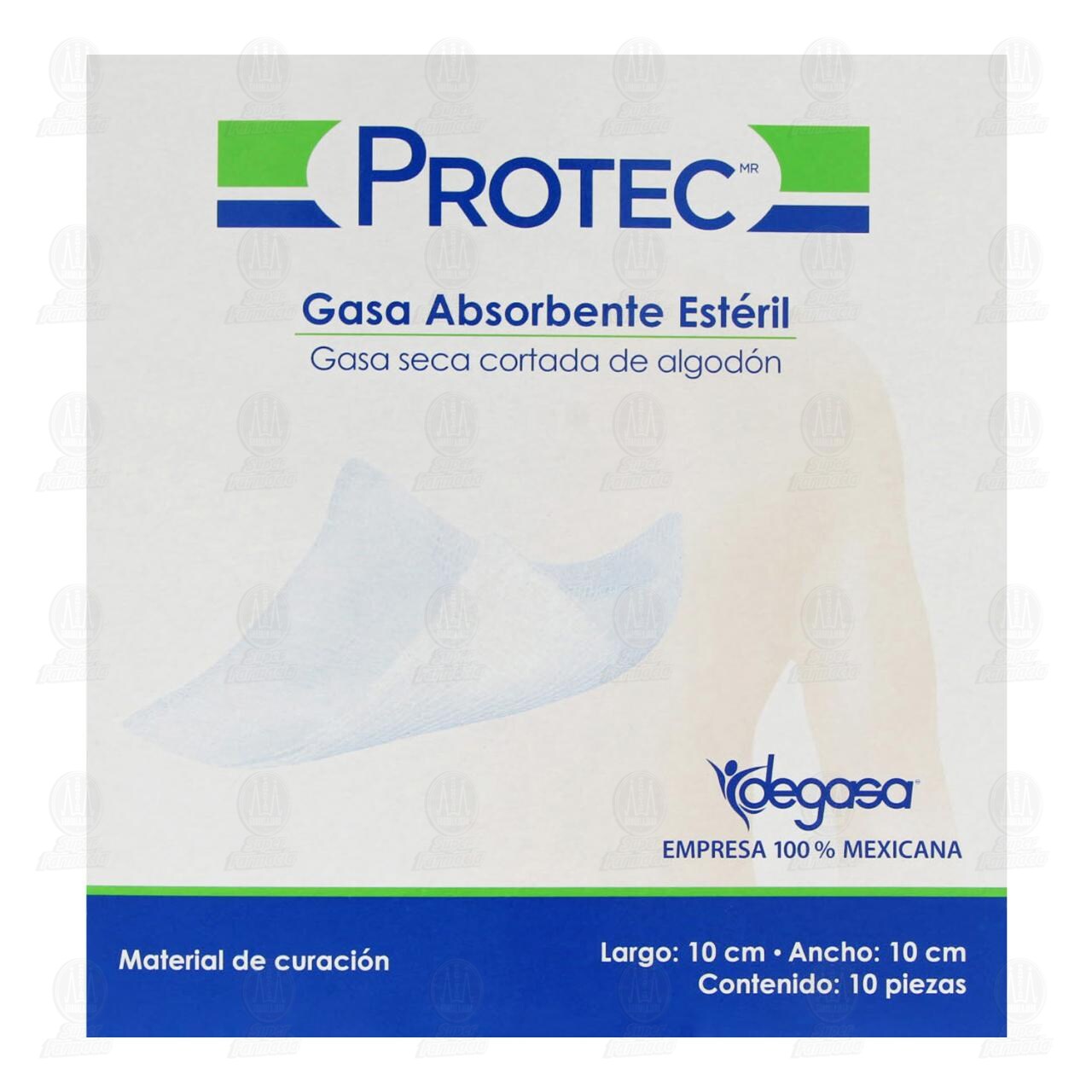 Gasa Absorbente Estéril Protec 10cm x 10cm, 10 pzas. image number 1