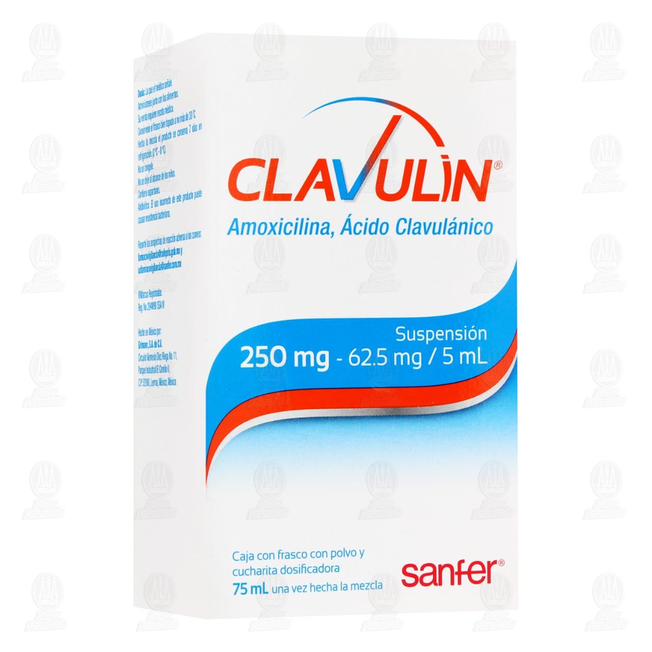 Imagen para Clavulin 250mg/62.5mg/5ml, 75 ml.