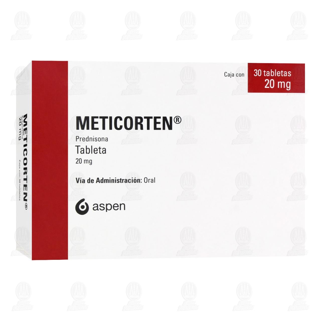 Meticorten 20 mg, 30 Tabletas. image number 0