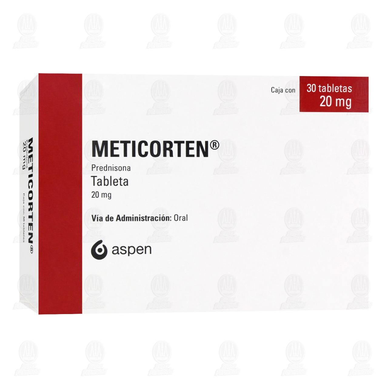 Meticorten 20 mg, 30 Tabletas. image number 0