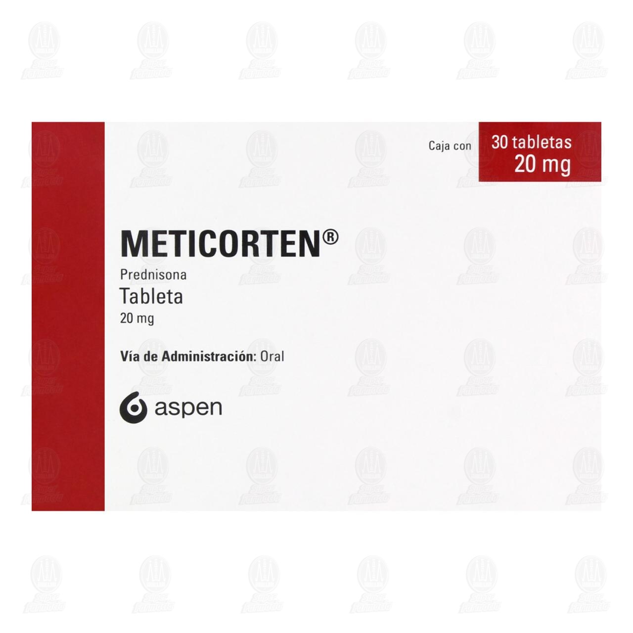Meticorten 20 mg, 30 Tabletas. image number 1