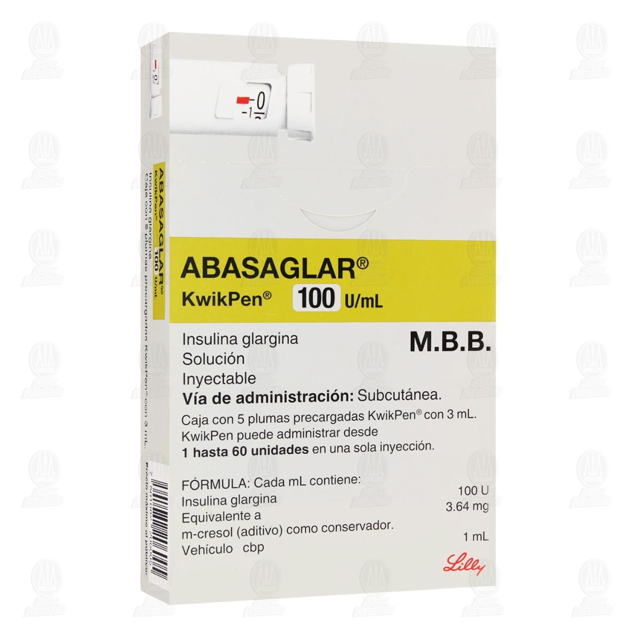 Abasaglar KwikPen 100U/ml Plumas Precargadas, 3 ml. image number 0