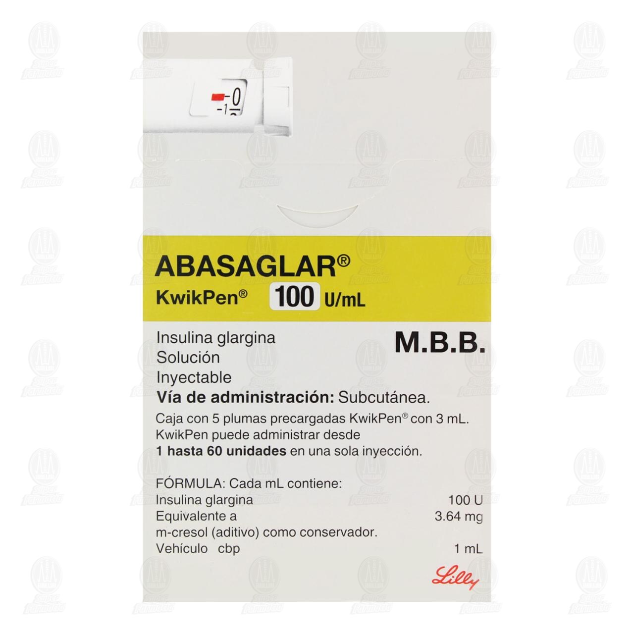 Abasaglar KwikPen 100U/ml Plumas Precargadas, 3 ml. image number 1