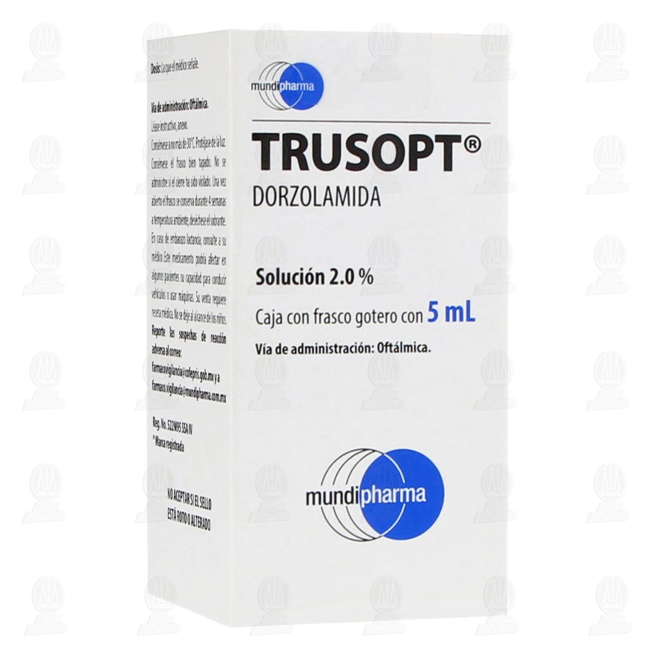 Trusopt 2.0% Soluci&oacute;n Oft&aacute;lmica Gotas, 5 ml. image number 0