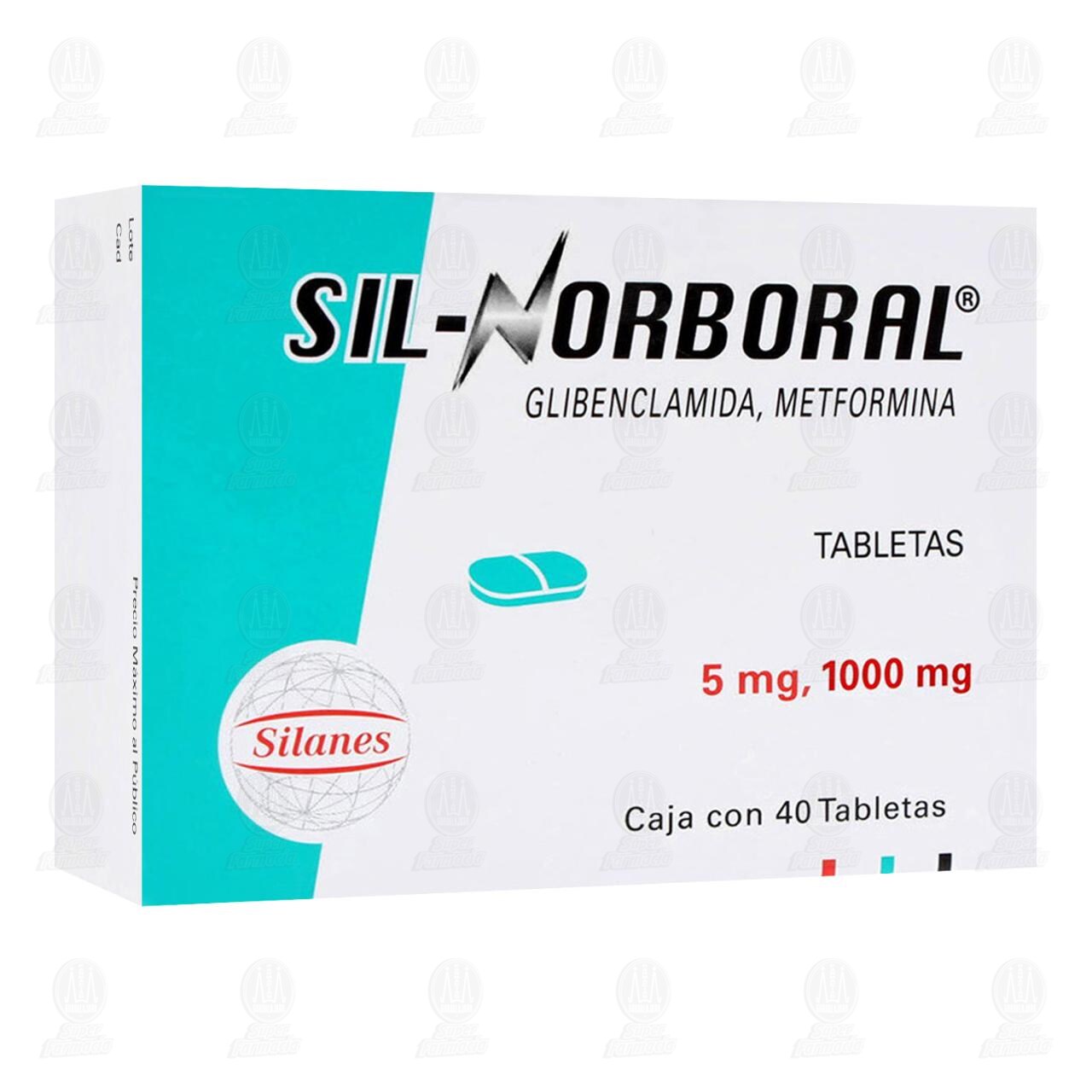 Sil-Norboral 5mg/1000mg, 40 Tabletas. image number 0