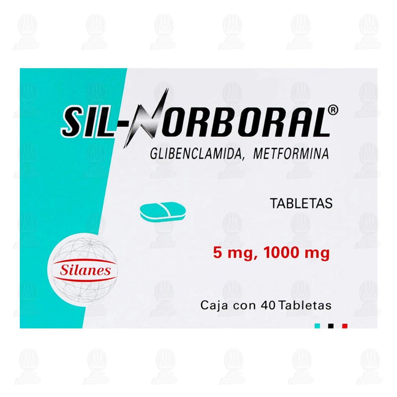 Sil-Norboral 5mg/1000mg, 40 Tabletas. image number 1