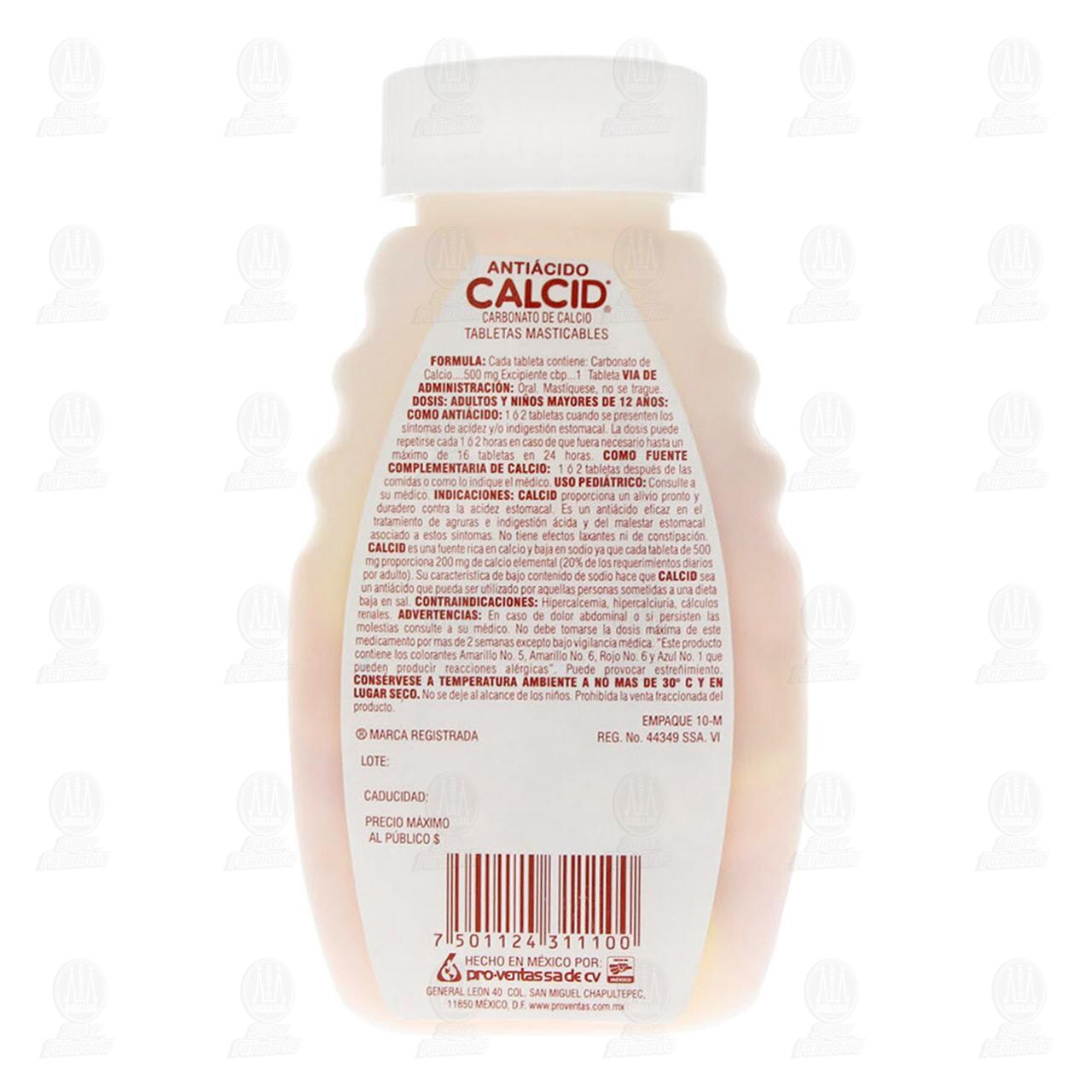 Anti&aacute;cido Calcid Sabores Surtidos, 100 Tabletas Masticables. image number 2