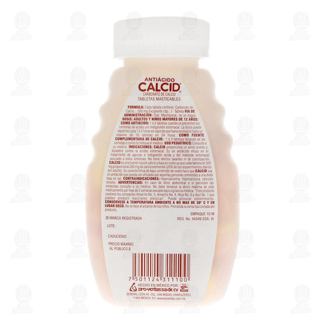 Anti&aacute;cido Calcid Sabores Surtidos, 100 Tabletas Masticables. image number 2