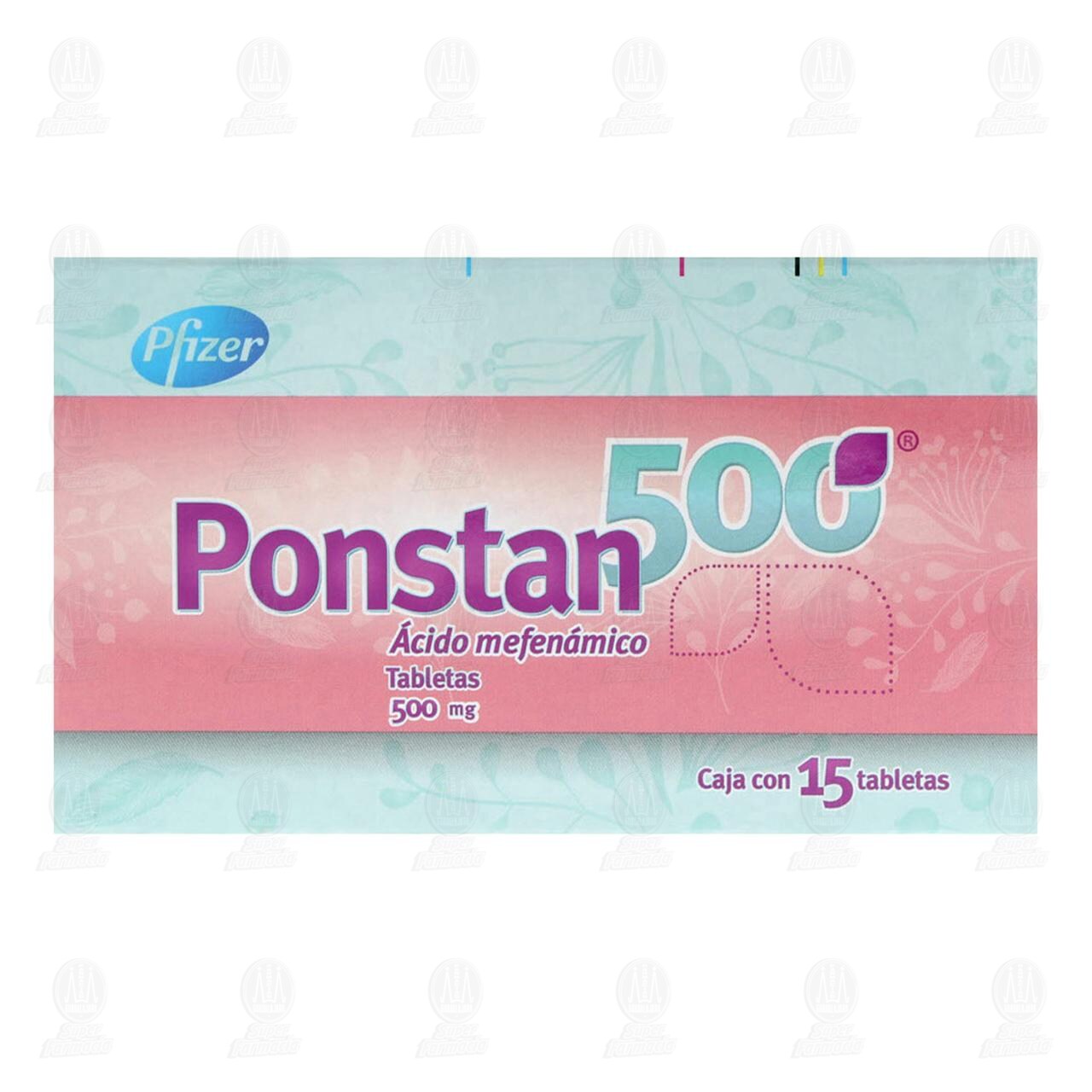 Ponstan 500 mg, 15 Tabletas. image number 1