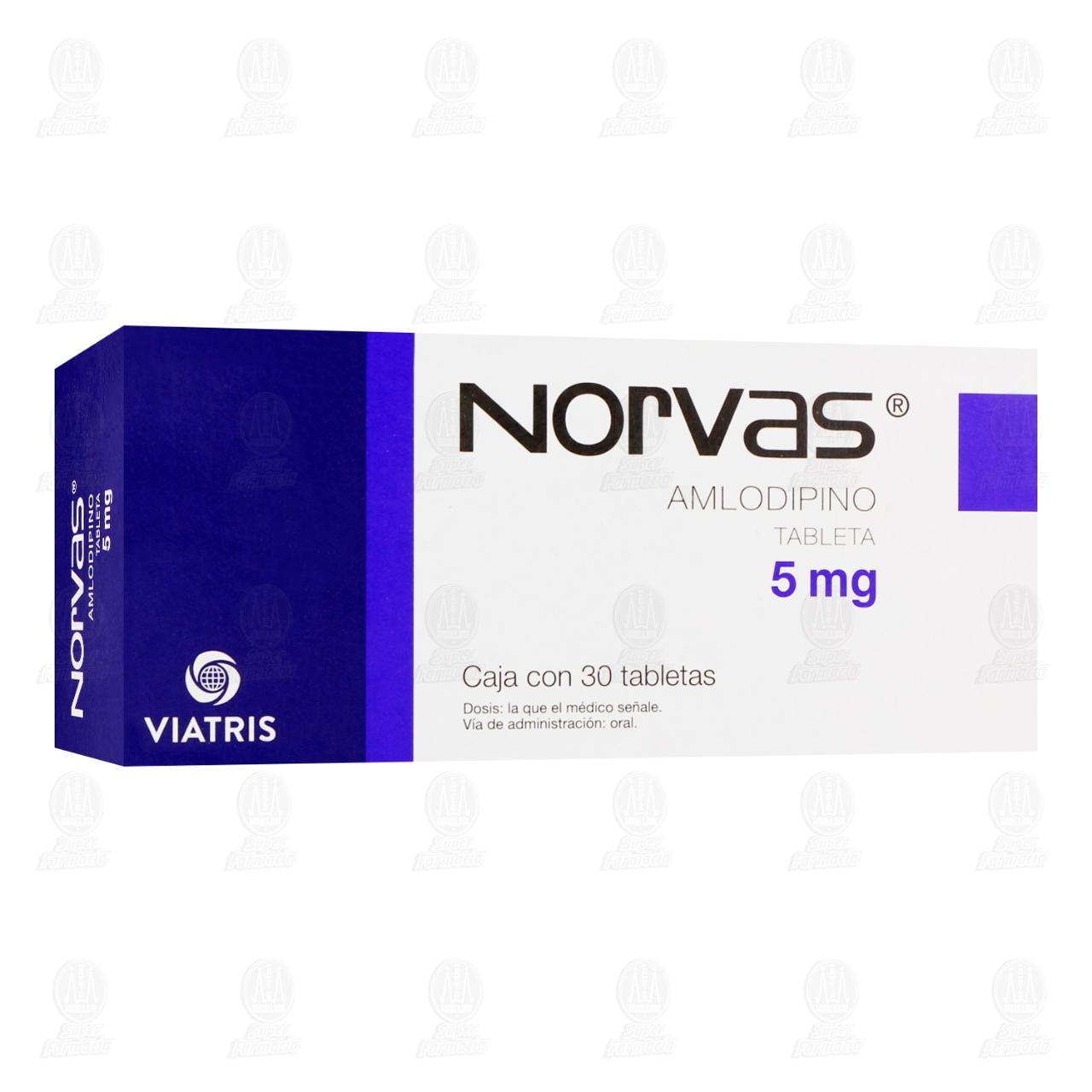 Norvas 5 mg, 30 Tabletas. image number 0