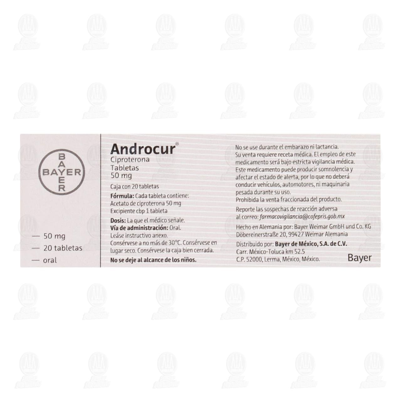 Androcur 50 mg, 20 Tabletas. image number 2