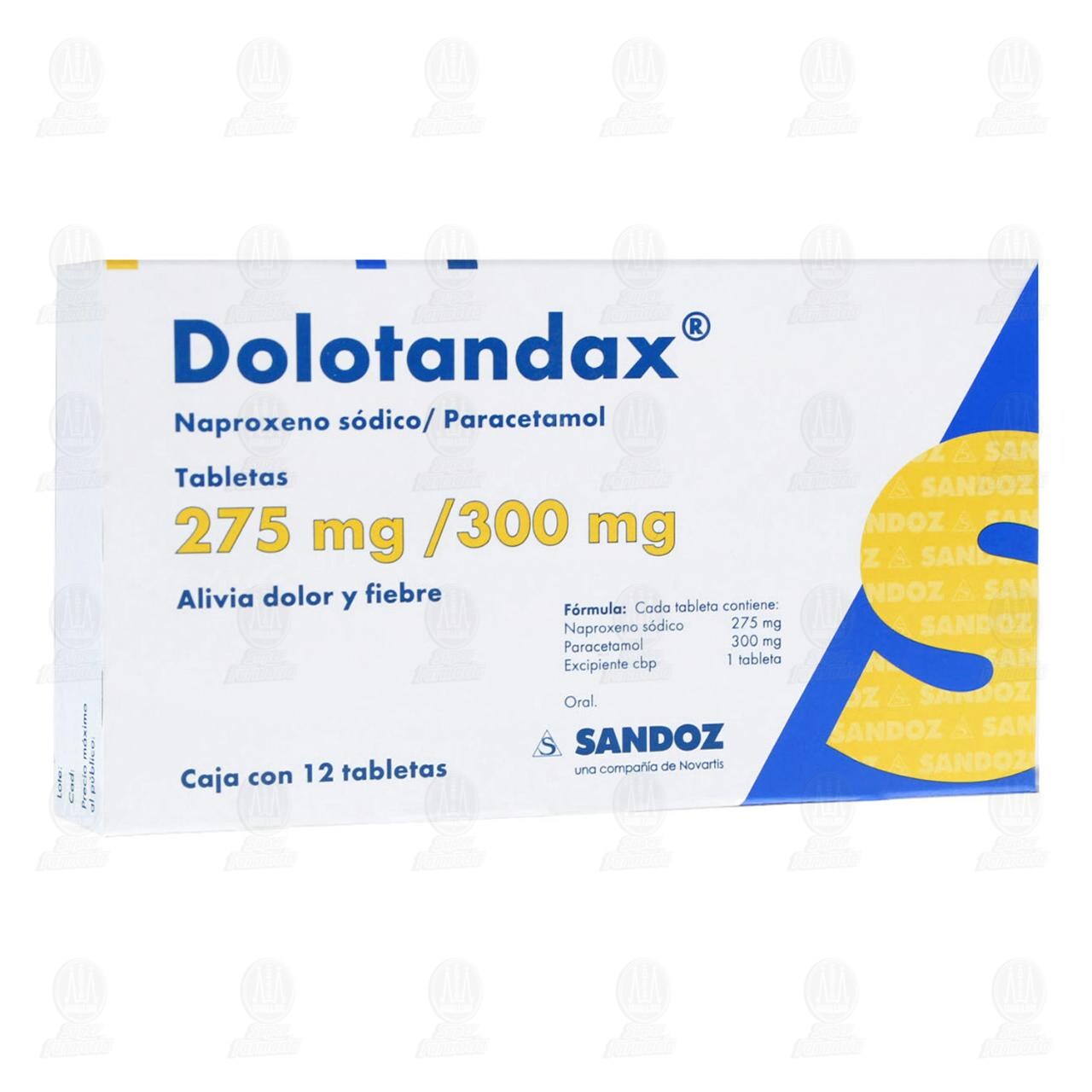 Dolotandax 275mg/300mg, 12 Tabletas. image number 0