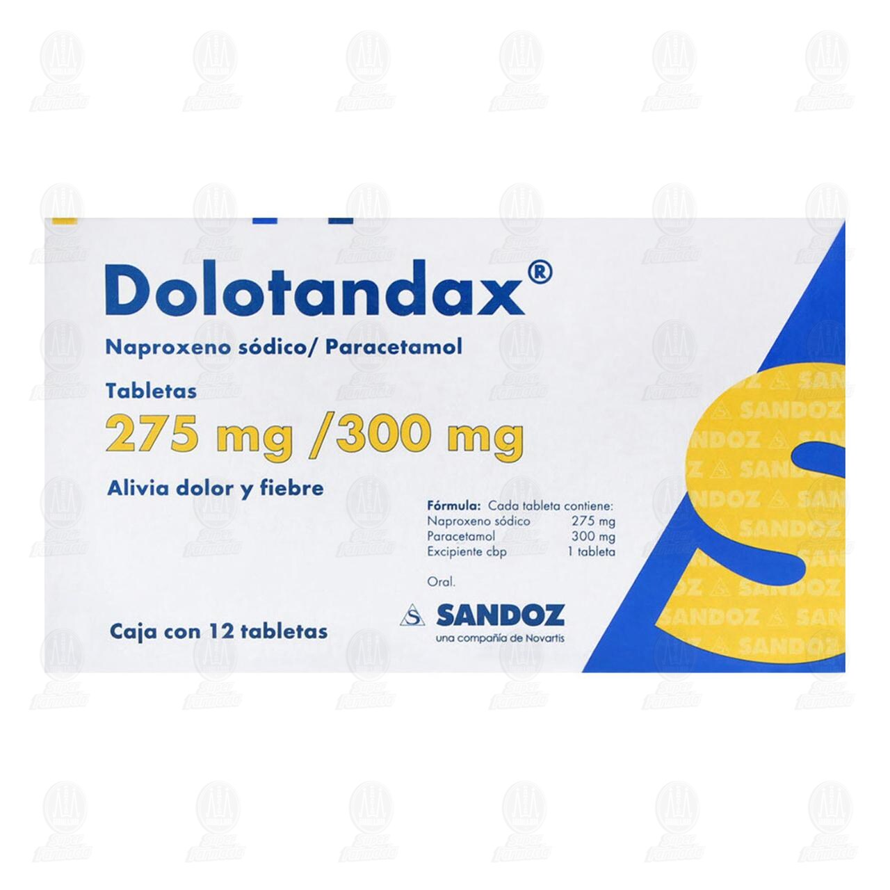 Dolotandax 275mg/300mg, 12 Tabletas. image number 1