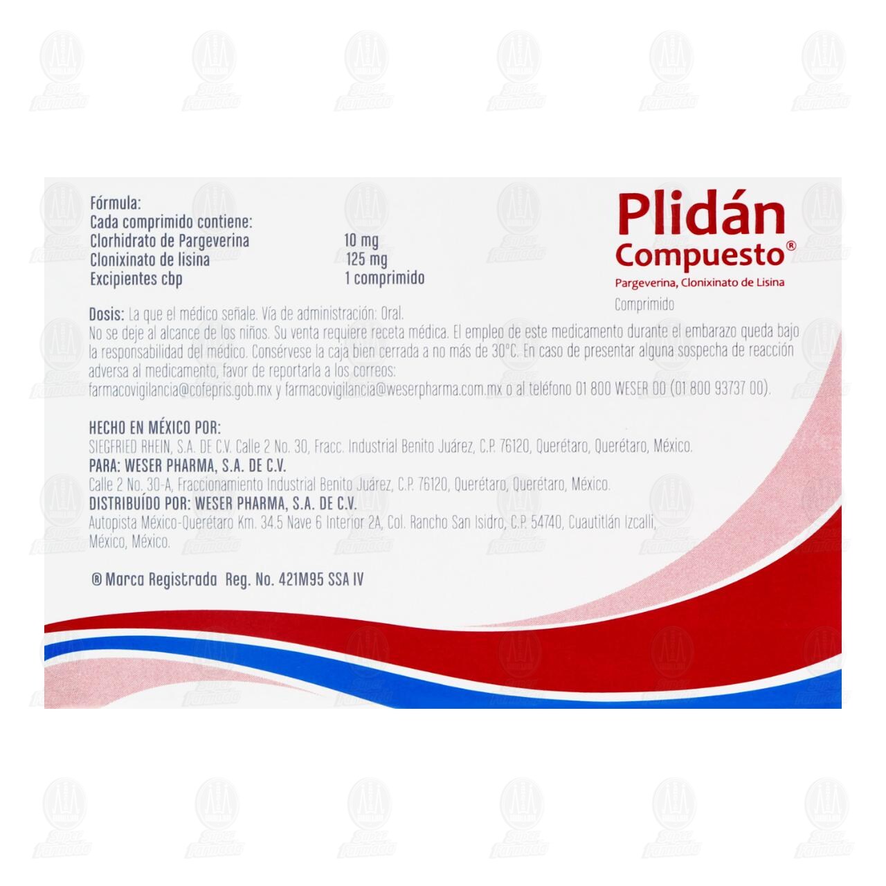 Plidán Compuesto 10/125mg, 20 Comprimidos. image number 2