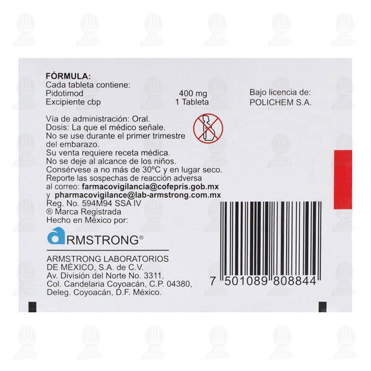 Adimod 400 mg, 20 Tabletas. image number 2