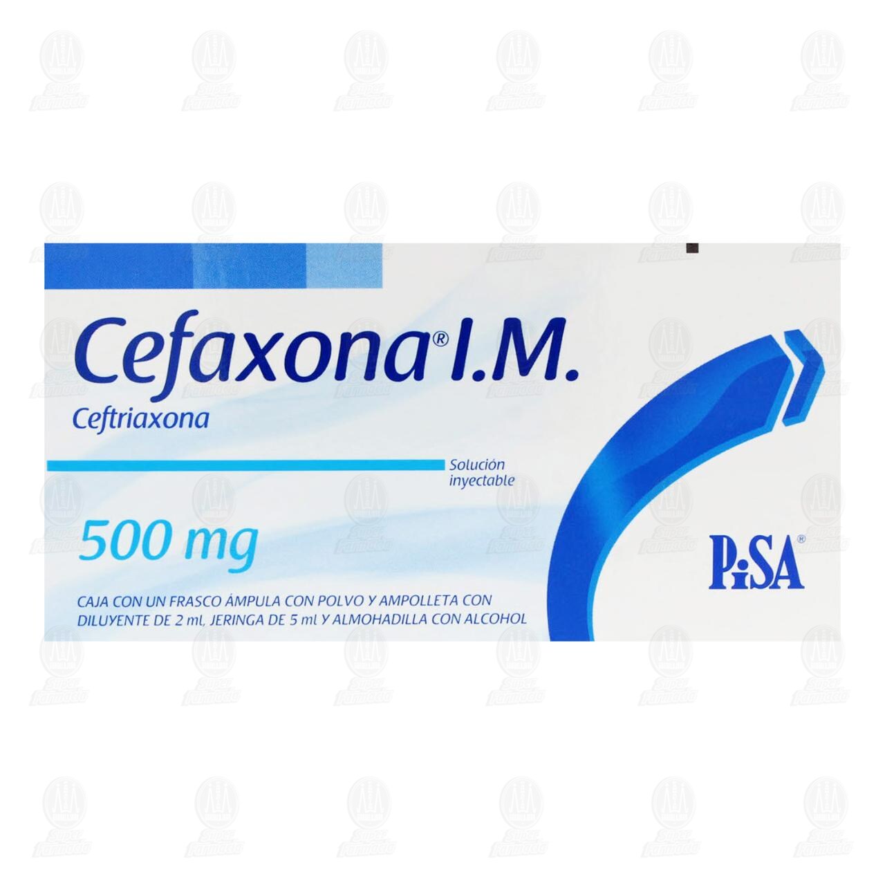 Cefaxona I.M. 500mg &Aacute;mpula con Polvo y Ampolleta 2ml, Jeringa 5ml y Almohadilla. image number 1