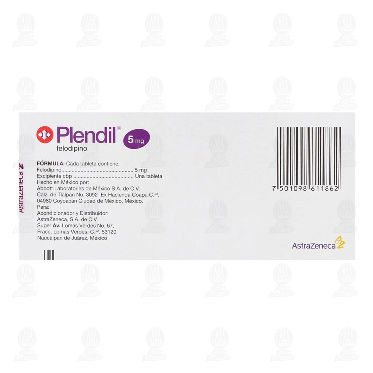 Plendil 5 mg, 30 Tabletas. image number 2