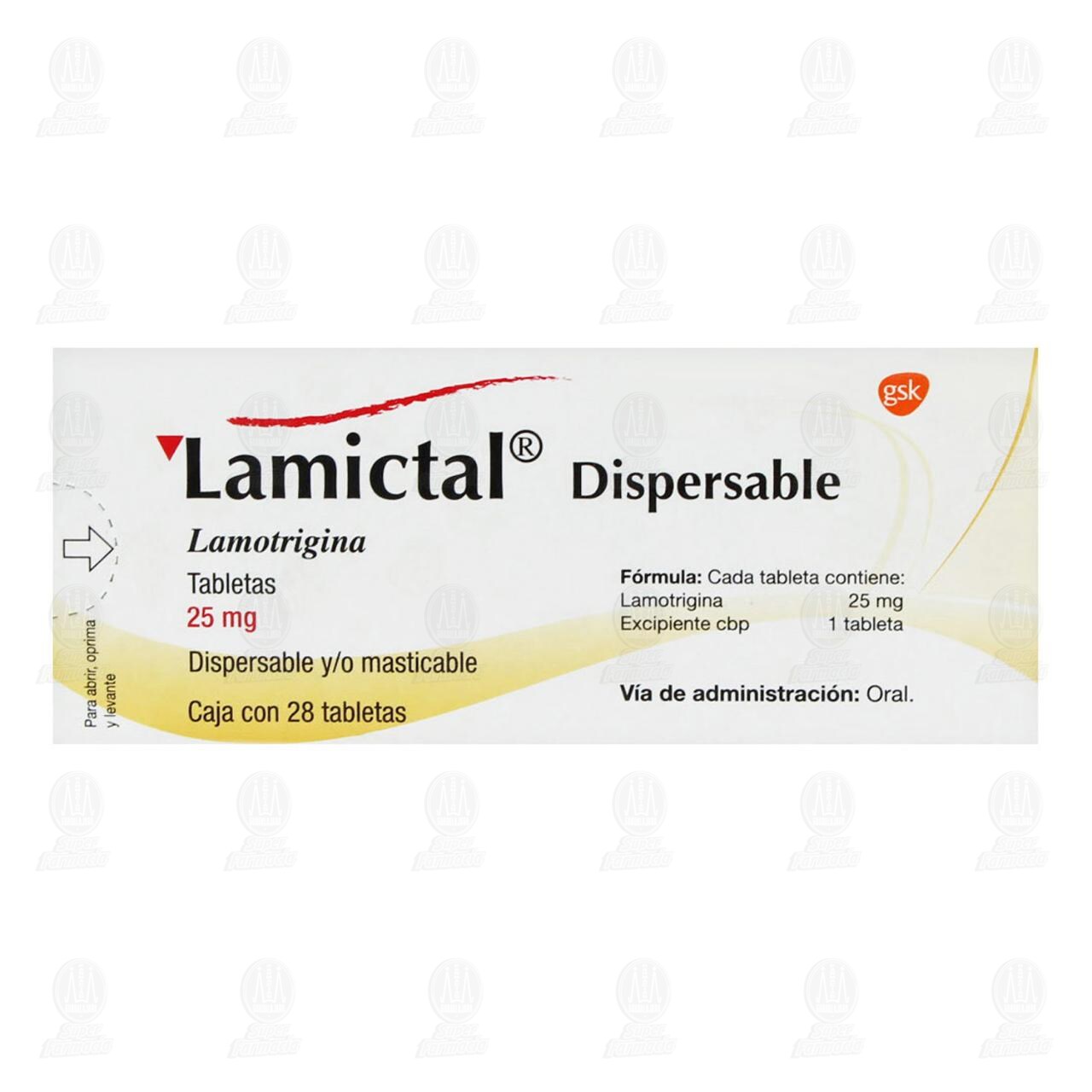 Lamictal Dispersable 25 mg, 28 Tabletas. image number 2