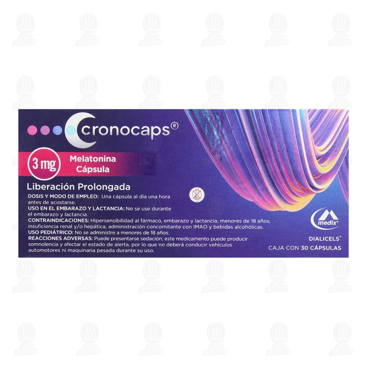 Cronocaps 3 mg, 30 Cápsulas. image number 2