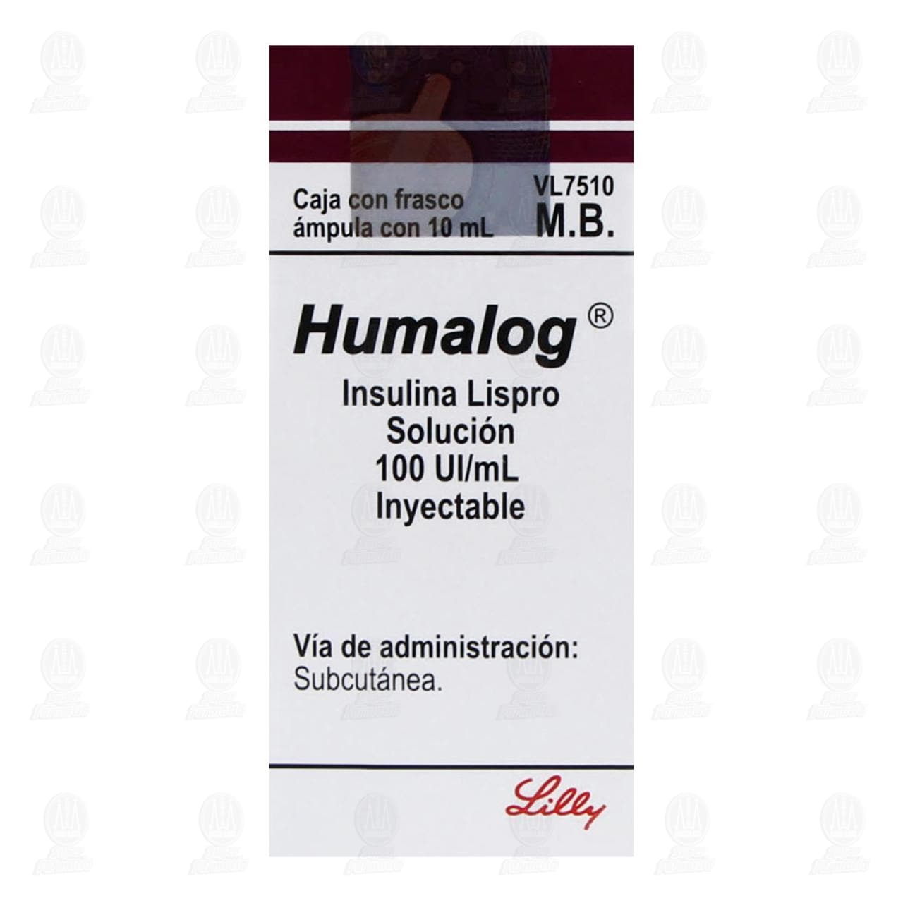 Humalog 100UI/ml Soluci&oacute;n Inyectable &Aacute;mpula, 10 ml. image number 1