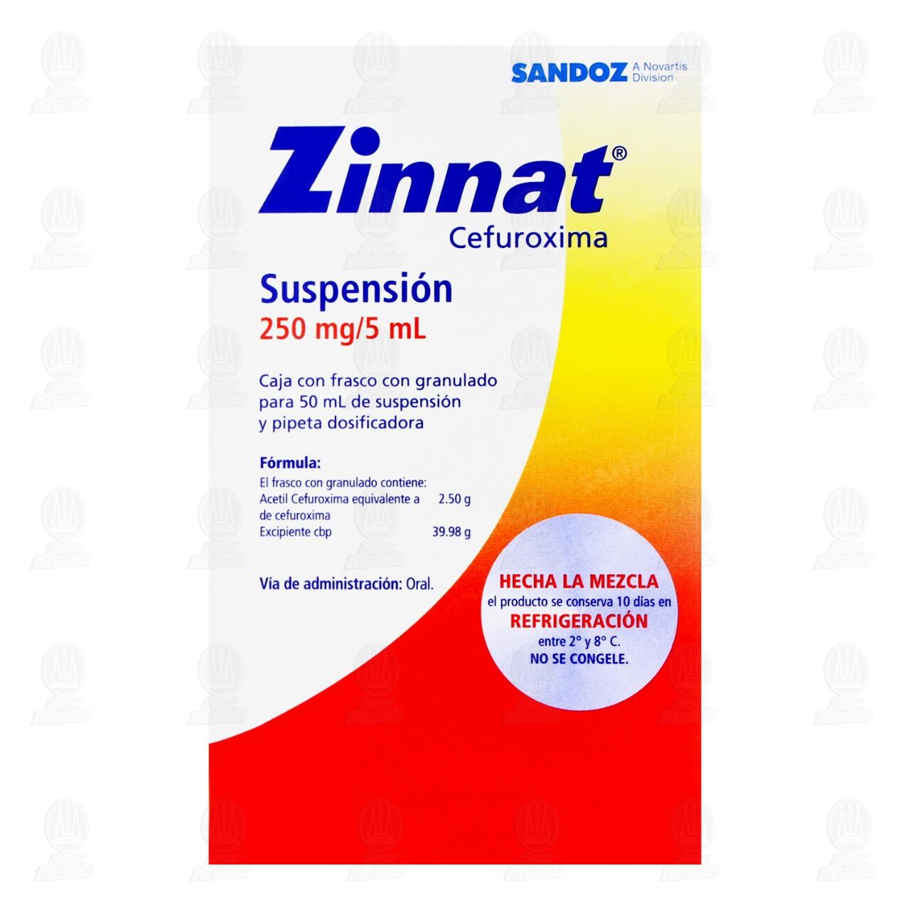 Zinnat 250mg/5ml Suspensi&oacute;n, 50 ml. image number 2