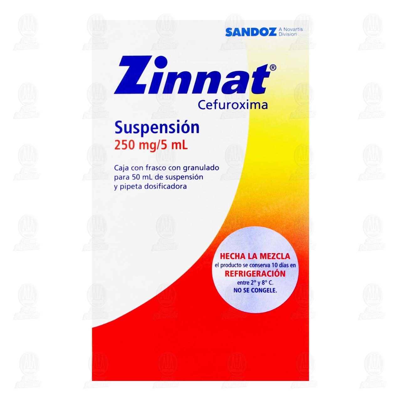 Zinnat 250mg/5ml Suspensi&oacute;n, 50 ml. image number 1