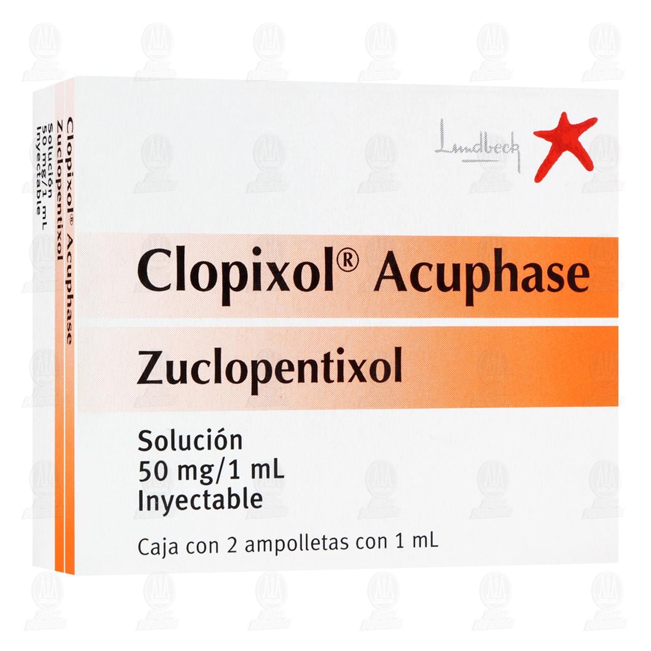 Clopixol Acuphase 50mg/1ml Soluci&oacute;n Inyectable, 2 Ampolletas de 1 ml c/u.