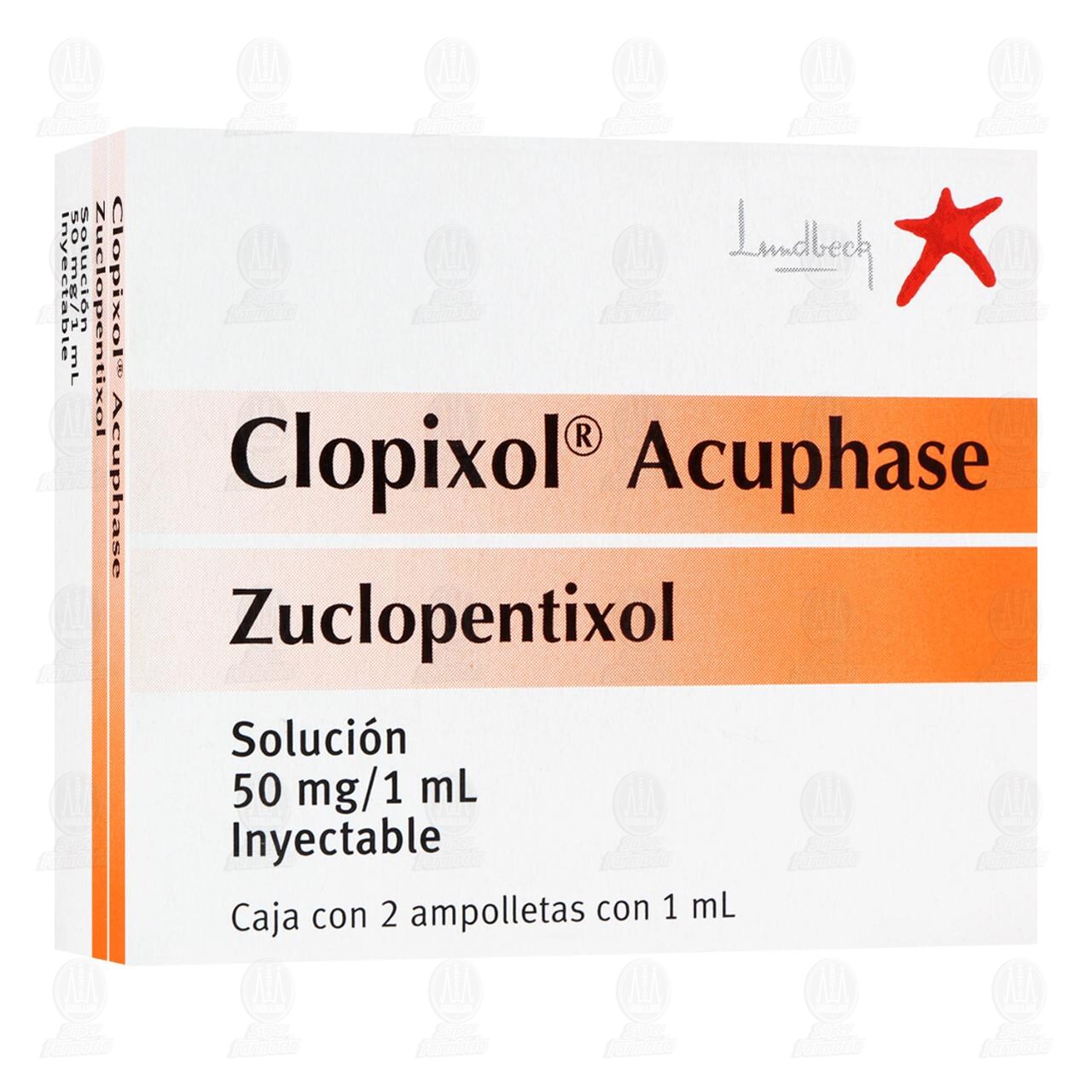 Clopixol Acuphase 50mg/1ml Soluci&oacute;n Inyectable, 2 Ampolletas de 1 ml c/u. image number 0