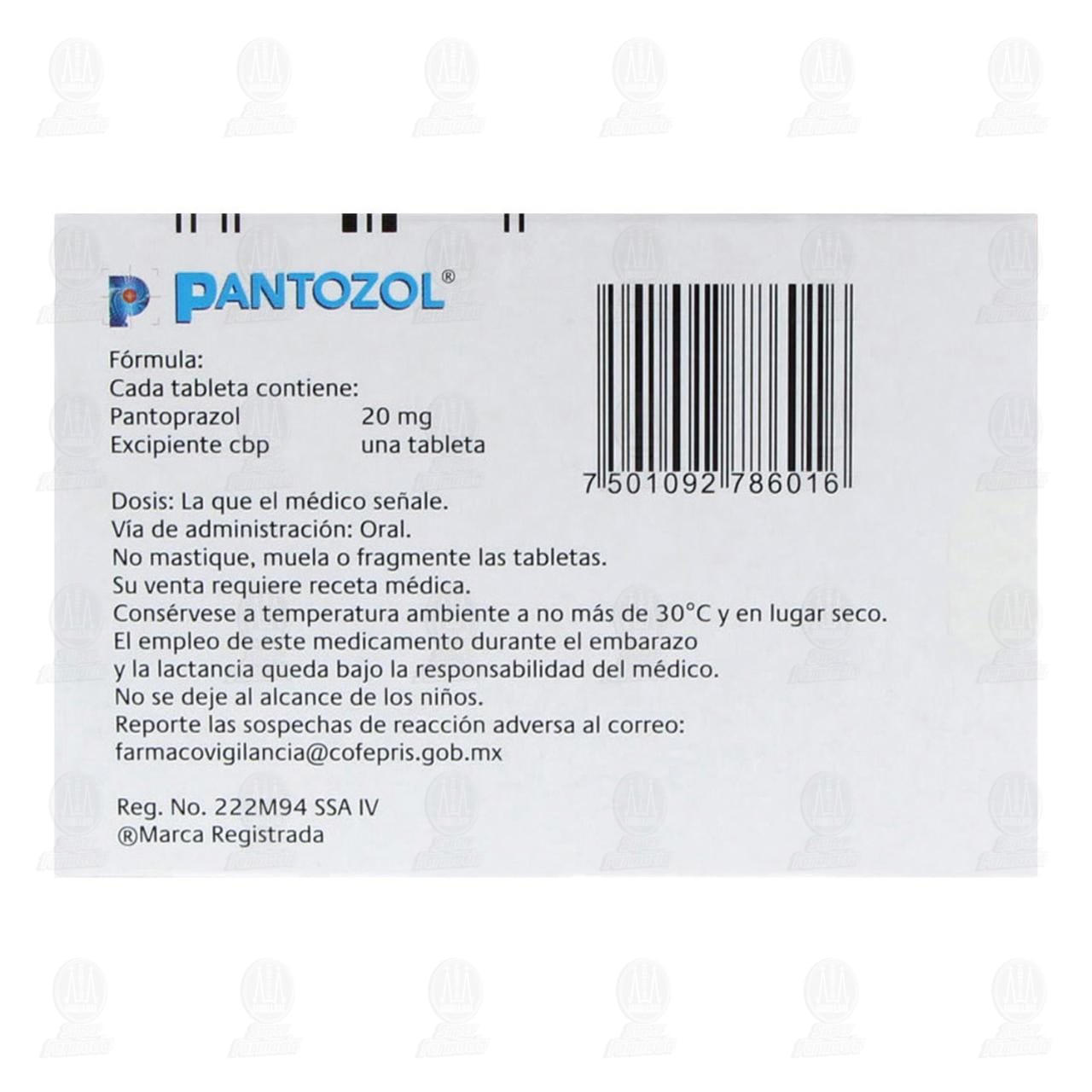 Pantozol 20 mg, 7 Tabletas. image number 2