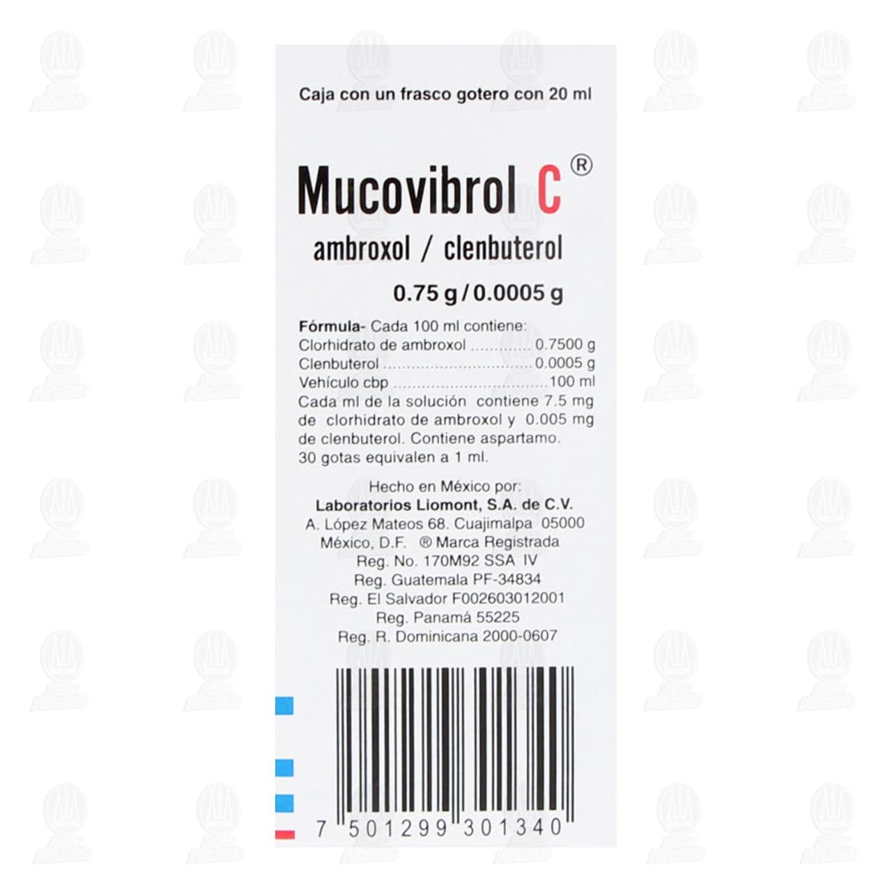Mucovibrol C Soluci&oacute;n Pedi&aacute;trica Gotas 0.75gr/0.0005gr, 20 ml. image number 2