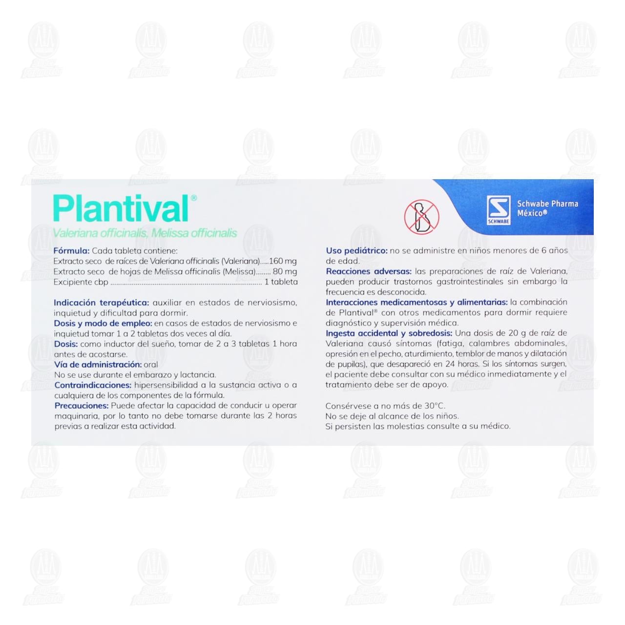 Plantival Tabletas 160 mg/80mg, 40 Tabletas. image number 2