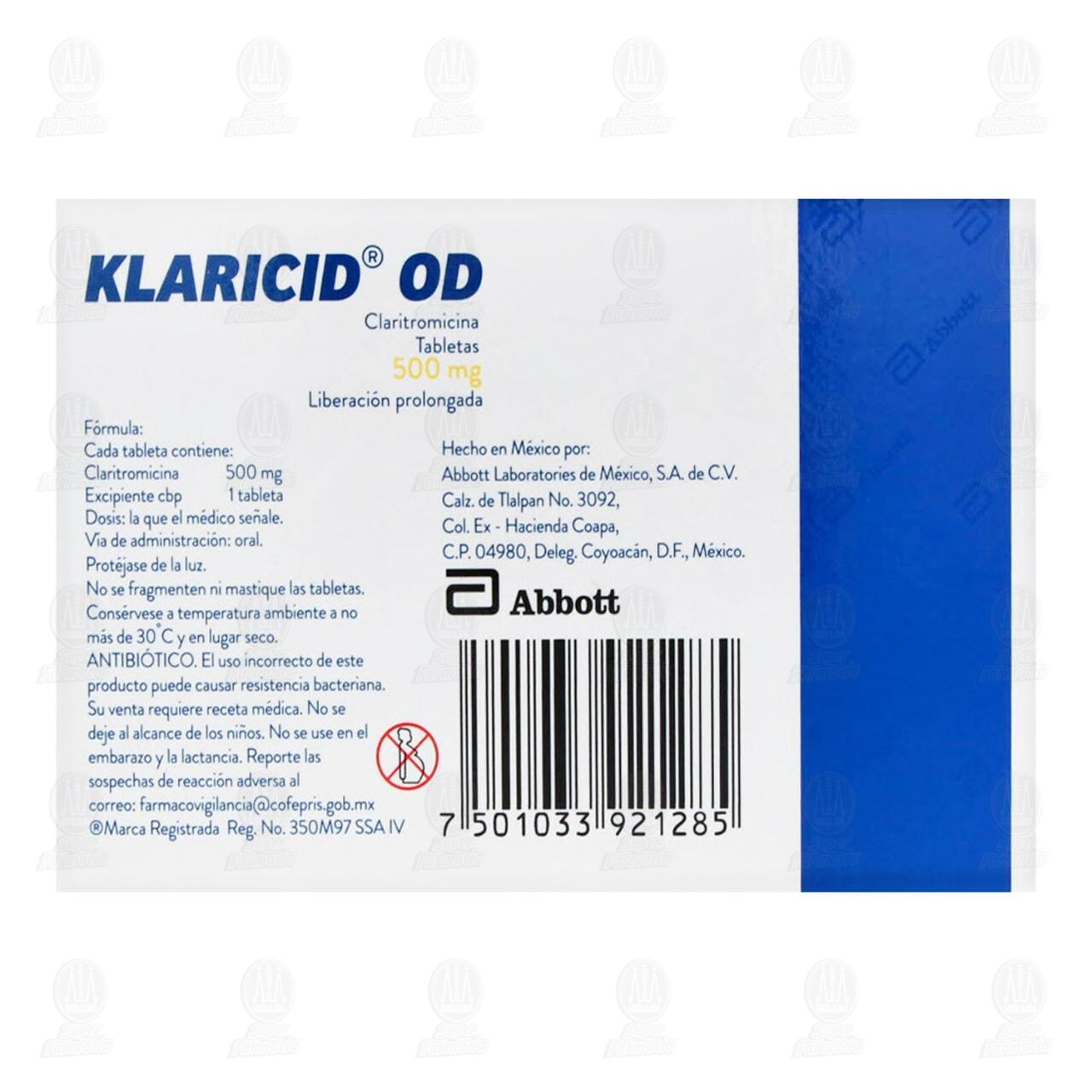 Klaricid OD 500 mg, 10 Tabletas. image number 2