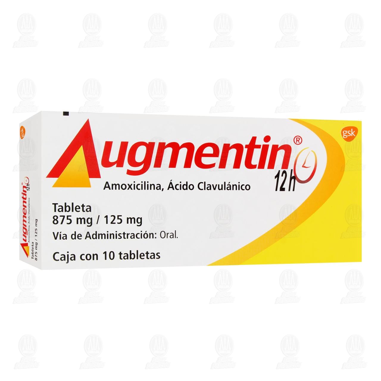 Augmentin 12h 875mg/125mg, 10 Tabletas.