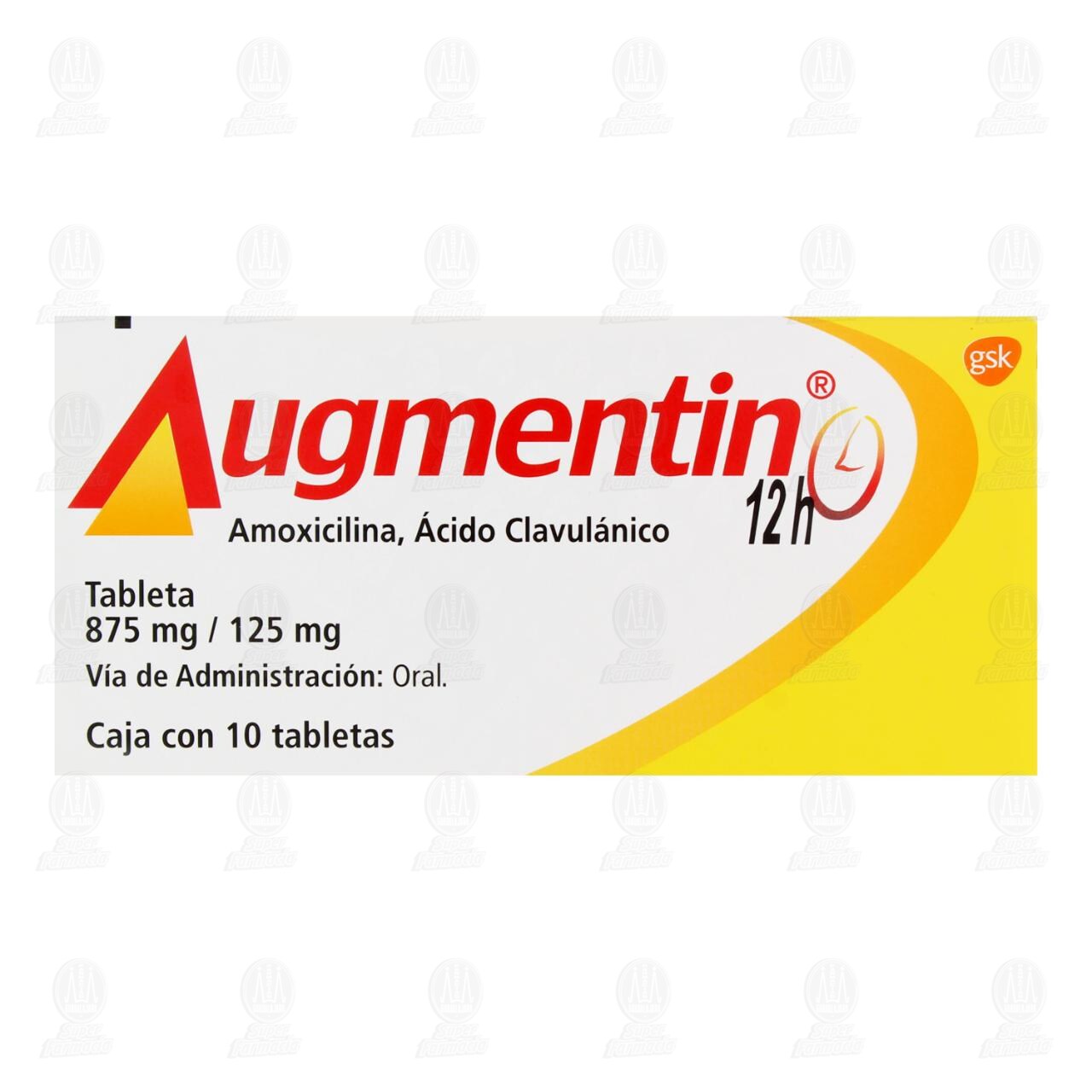 Augmentin 12h 875mg/125mg, 10 Tabletas. image number 1
