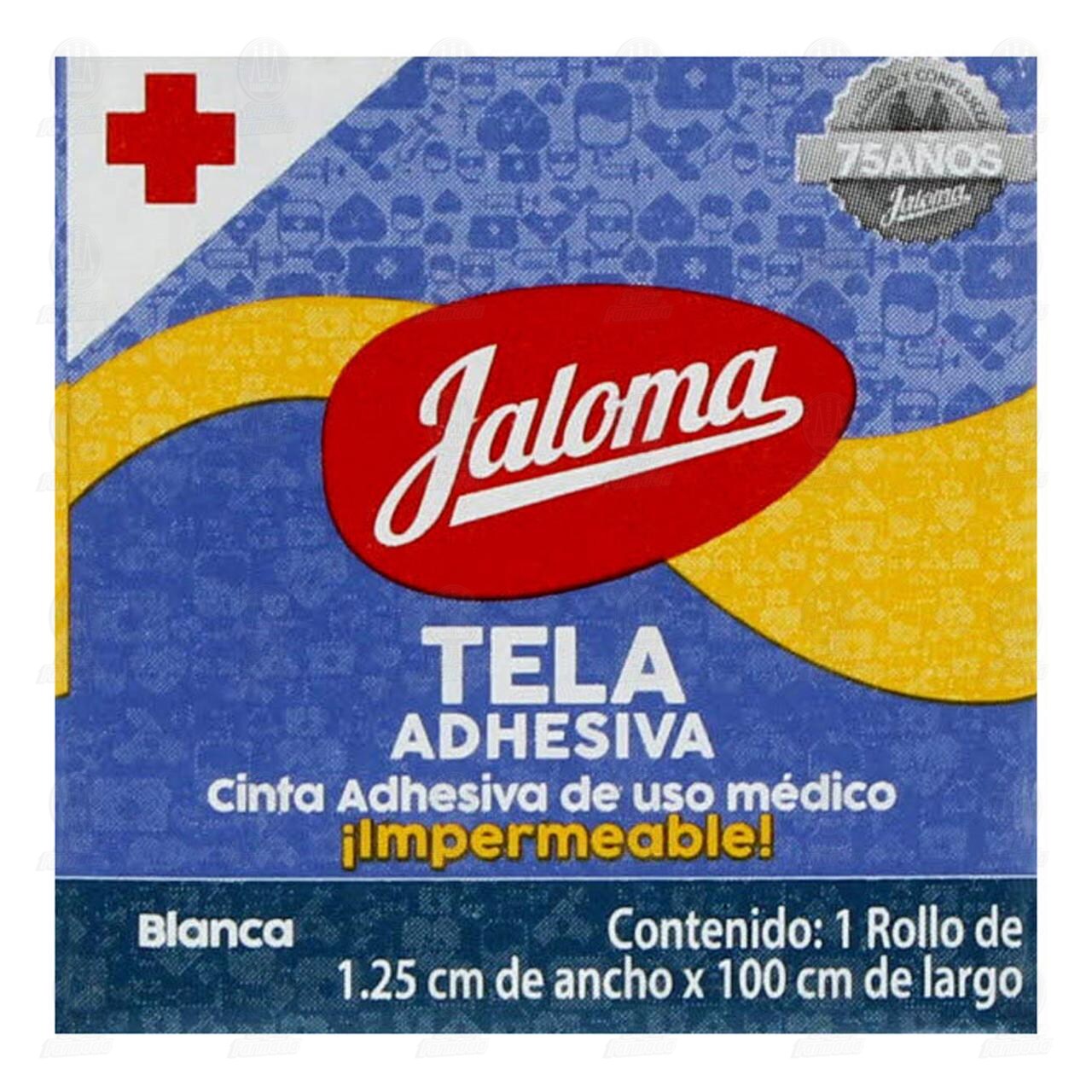 Tela Adhesiva Jaloma Color Blanco 1.25cm x 100cm, 1 pz. image number 1