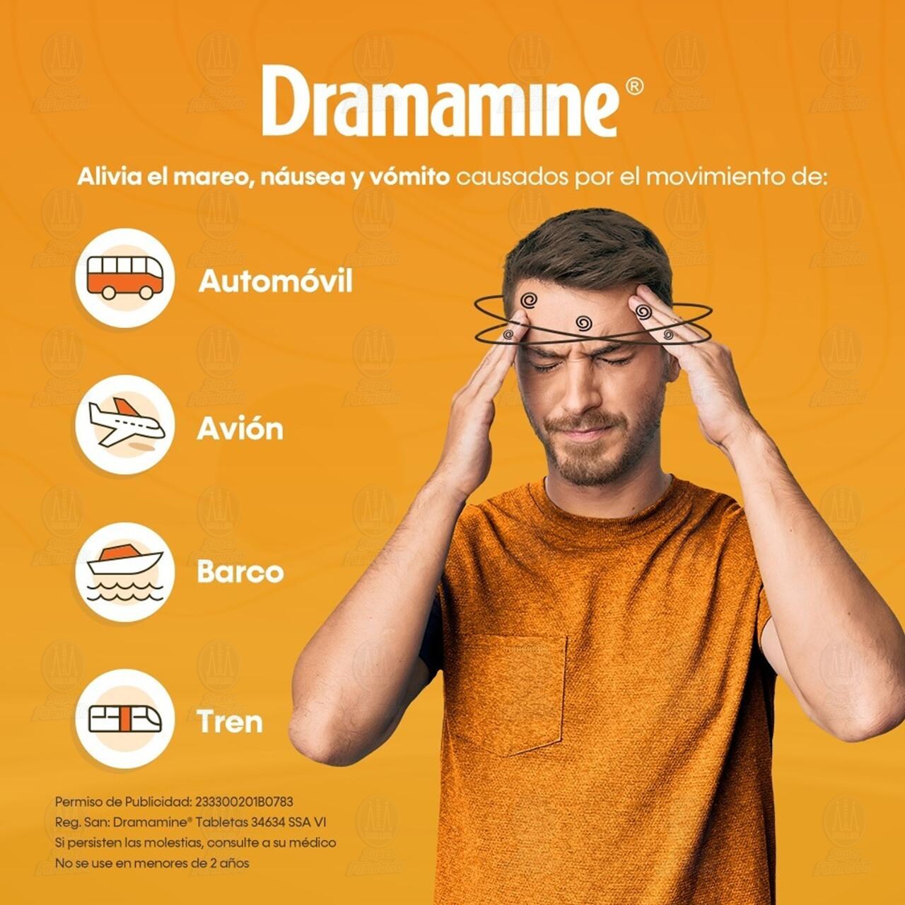 Antimareo Dramamine Infantil 4 Supositorios, 25 mg. image number 3