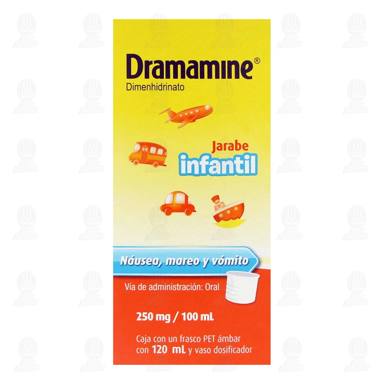 Antimareo Dramamine Jarabe Infantil, 120 ml. image number 1