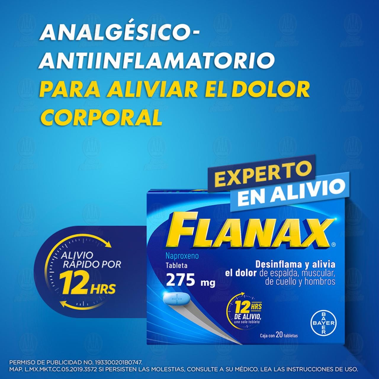 Flanax 275mg Analg&eacute;sico, 20 Tabletas. image number 2